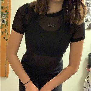 Black Mesh Top